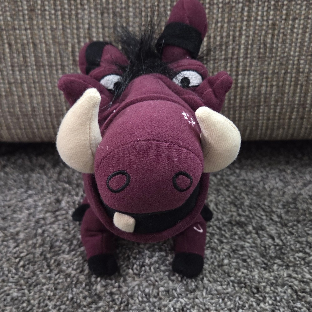 Disney The Lion King Broadway Musical Pumbaa Plush Warthog Burgundy Embroidered